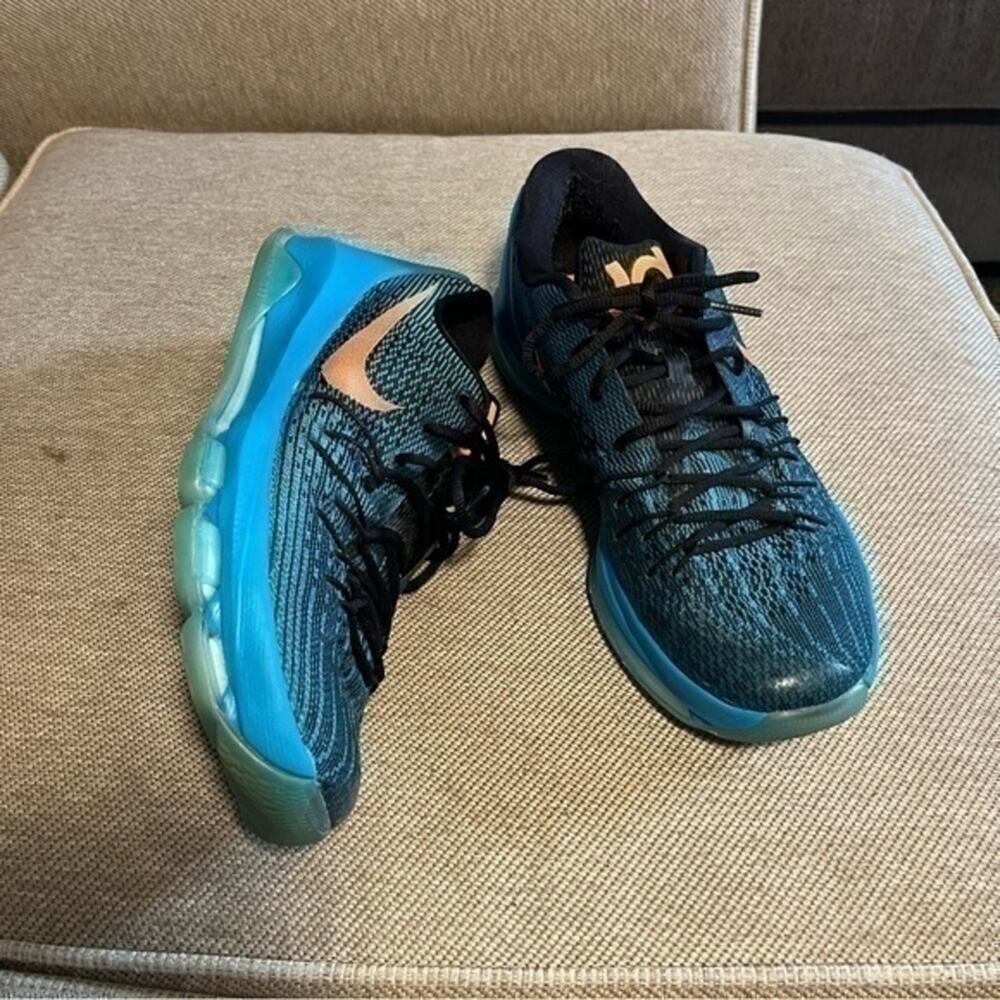 Nike KD 8 Basketball Shoes Blue Black Orange Men’s Size 10.5 Athletic Sneakers - Picture 3 of 10